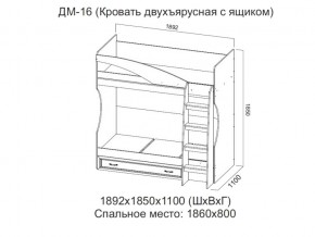 ДМ-16 Кровать двухъярусная с ящиком в Нижней Салде - nizhnyaya-salda.магазин96.com | фото