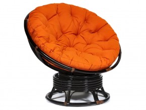 Кресло-качалка Papasan w 23/01 B с подушкой Antique brown, ткань Оранжевый в Нижней Салде - nizhnyaya-salda.магазин96.com | фото