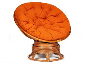 Кресло-качалка Papasan w 23/01 B с подушкой Cognac, ткань Оранжевый в Нижней Салде - nizhnyaya-salda.магазин96.com | фото