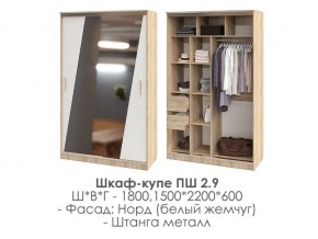 шкаф-купе ПШ-2.9 1500 Норд Белый жемчуг 1500 в Нижней Салде - nizhnyaya-salda.магазин96.com | фото